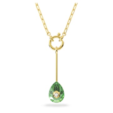 Numina Y pendant, Green, Gold-tone plated - Swarovski, 5622096