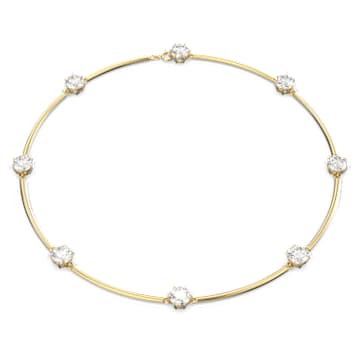 Choker Constella, Tăietură rotundă, Alb, Fényes aranyszínű bevonatú - Swarovski, 5622720