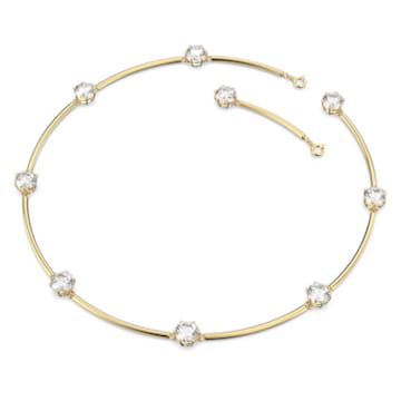 Constella choker, Round cut, White, Shiny gold-tone plated - Swarovski, 5622720