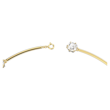 Constella necklace, Round cut, White, Shiny gold-tone plated - Swarovski, 5622720