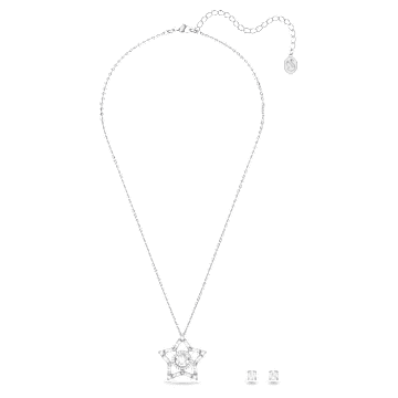 Stella 套装, 混合切割, 星星, 白色, 镀铑 - Swarovski, 5622729