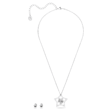 Stella 套装, 混合切割, 星星, 白色, 镀铑 - Swarovski, 5622729