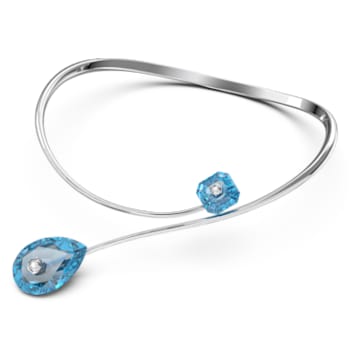 Numina necklace, Blue, Rhodium plated - Swarovski, 5625314
