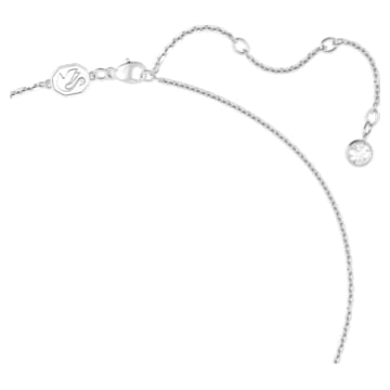 Una pendant, Heart, Small, White, Rhodium plated - Swarovski, 5625533