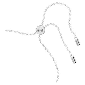 Una bracelet, Heart, Medium, White, Rhodium plated - Swarovski, 5625534