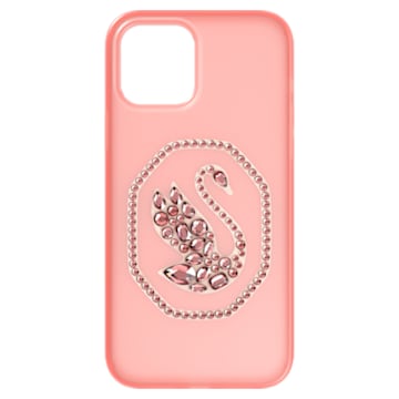 Smartphone case, Swan, iPhone® 12 Pro Max, Pale pink - Swarovski, 5625639