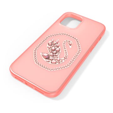 Smartphone case, Swan, iPhone® 12 Pro Max, Pale pink - Swarovski, 5625639