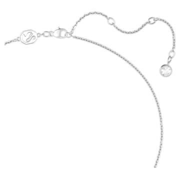 Una pendant, Pavé, Heart, Large, White, Rhodium plated - Swarovski, 5626176
