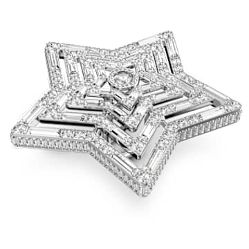 Bague Stella, Tailles variées, Étoile, Large, Blanche, Métal rhodié - Swarovski, 5626366