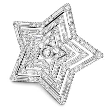 Stella ring, Mixed cuts, Star, Large, White, Rhodium plated - Swarovski, 5626373
