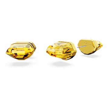 Pendientes de botón Lucent, Amarillos, Baño tono oro - Swarovski, 5626605