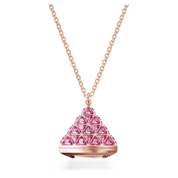 Wisiorek z zegarkiem, Szlif trójkątny, Różowy, Powłoka w odcieniu różowego złota - Swarovski, 5628296