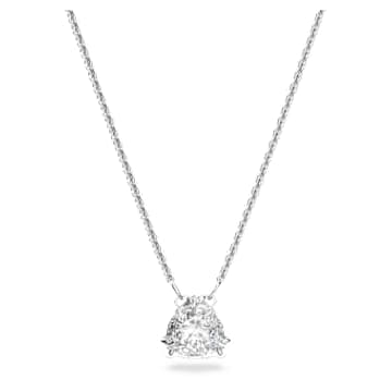 Matrix pendant Trilliant cut White Rhodium plated Swarovski
