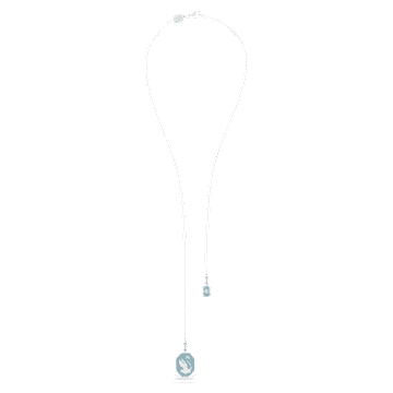 Collier en Y Signum, Cygne, Bleu, Métal rhodié - Swarovski, 5628544