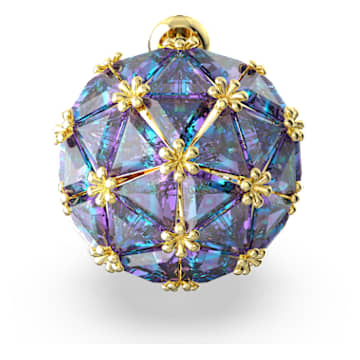Clous d’oreille Curiosa, Mono, Taille triangle, Bleues, Placage de ton or - Swarovski, 5630312
