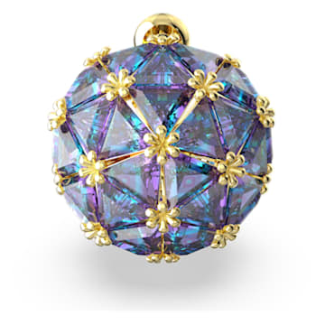 Kolczyk zapinany na sztyft Curiosa, Pojedynczy, Kryształ w szlifie trójkątnym, Niebieski, Powłoka w odcieniu złota - Swarovski, 5630312