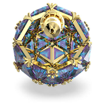 Kolczyk zapinany na sztyft Curiosa, Pojedynczy, Kryształ w szlifie trójkątnym, Niebieski, Powłoka w odcieniu złota - Swarovski, 5630312