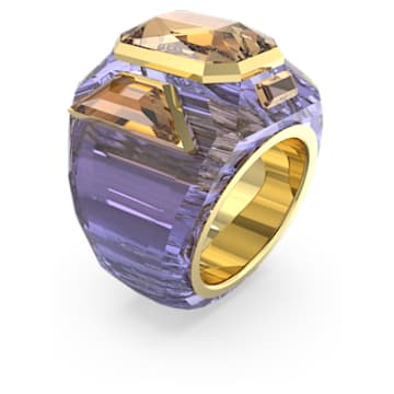 Chroma cocktail ring, Purple, Gold-tone plated - Swarovski, 5630322