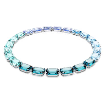 Millenia Halskette, Oktagon-Schliff, Blau, Rhodiniert - Swarovski, 5630369