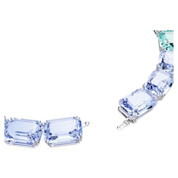Millenia necklace, Octagon cut, Blue, Rhodium plated - Swarovski, 5630369