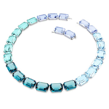 Collier Millenia, Taille octogonale, Bleu, Métal rhodié - Swarovski, 5630369