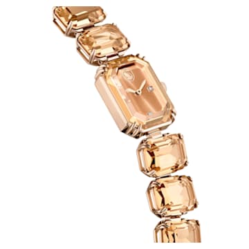Montre, Bracelet taille octogone, Marron, Finition champagne doré - Swarovski, 5630831