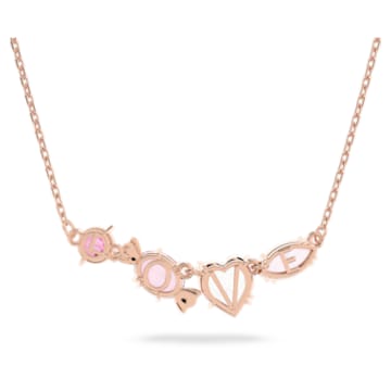 Gema 520 pendant, Candy and heart, Pink, Rose gold-tone plated - Swarovski, 5630876