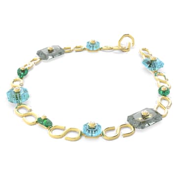 Numina necklace, Mixed cuts, Multicoloured, Gold-tone plated - Swarovski, 5630945