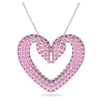Sublima ペンダント, ハート, 大, ピンク, ロジウム・プレーティング | Swarovski