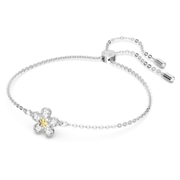 Tough bracelet, Flower, White, Mixed metal finish - Swarovski, 5632061
