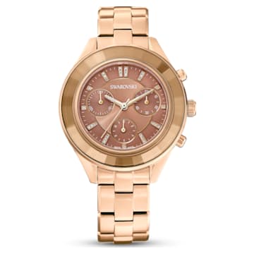 Octea Lux Sport watch, Metal bracelet, Brown, Gold-tone finish - Swarovski, 5632472