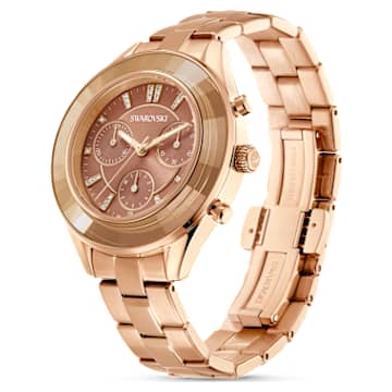 Montre Octea Lux Sport, Fabriqué en Suisse, Bracelet en métal, Marron, Finition ton doré - Swarovski, 5632472