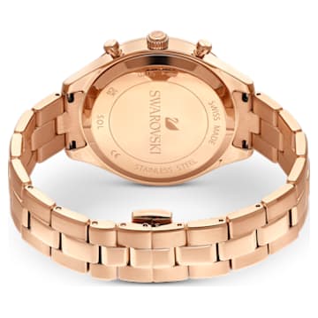Octea Lux Sport watch, Swiss Made, Metal bracelet, Brown, Gold-tone finish - Swarovski, 5632472