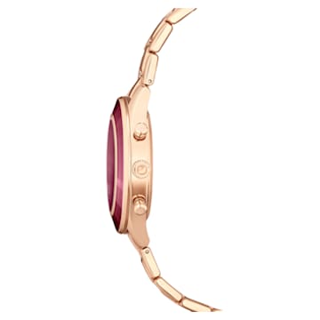 Ceas Octea Lux Sport, Fabricat în Elveția, Brățară de metal, Roșu, Finisaj în nuanță roz-aurie - Swarovski, 5632475