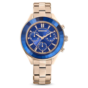 Ρολόι Octea Lux Sport, Eλβετικής κατασκευής, Μεταλλικό μπρασελέ, Μπλε, Φινίρισμα σε χρυσό σαμπανί τόνο - Swarovski, 5632481