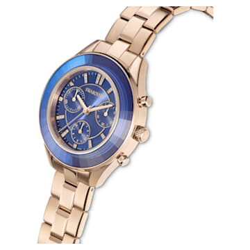 Octea Lux Sport watch, Metal bracelet, Blue, Champagne gold-tone finish - Swarovski, 5632481
