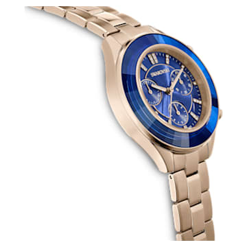 Ceas Octea Lux Sport, Fabricat în Elveția, Brățară de metal, Albastru, Finisaj auriu de culoarea șampaniei - Swarovski, 5632481