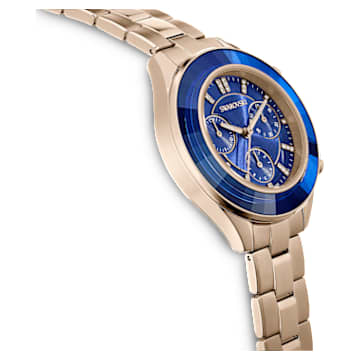 Ročna ura Octea Lux Sport, Izdelano v Švici, Kovinska zapestnica, Modra, Prevleka v zlatem odtenku šampanjca - Swarovski, 5632481