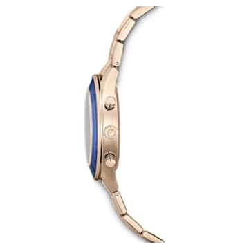 Octea Lux Sport horloge, Metalen armband, Blauw, Champagnegoudkleurige afwerking - Swarovski, 5632481