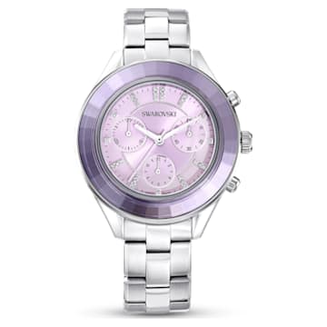 Octea Lux Sport watch, Metal bracelet, Purple, Stainless steel - Swarovski, 5632484