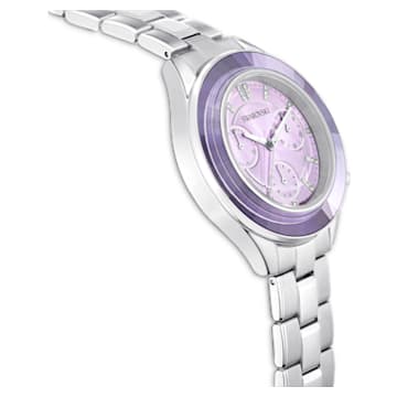 Octea Lux Sport Uhr, Schweizer Produktion, Metallarmband, Violett, Edelstahl - Swarovski, 5632484