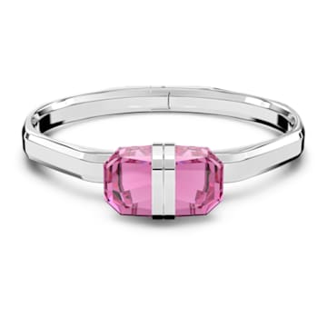 Lucent bangle, Magnetic closure, Pink, Stainless steel - Swarovski, 5633627