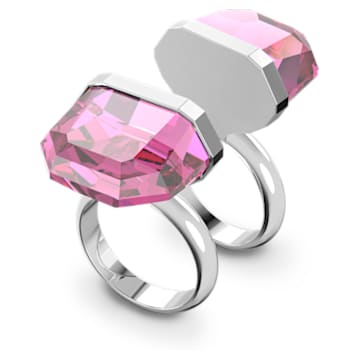 Lucent ring, Magnetic, Pink, Rhodium plated - Swarovski, 5633634