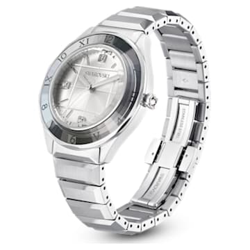 Zegarek 37mm, Swiss Made, Metalowa bransoleta, W odcieniu srebra, Stal szlachetna - Swarovski, 5634648