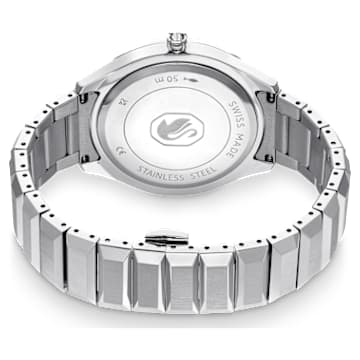 37mm watch, Swiss Made, Metal bracelet, Silver Tone, Stainless steel - Swarovski, 5634648