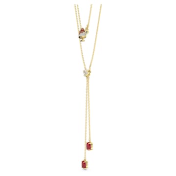 Cariti layered necklace, Red bean ice, Red, Gold-tone plated - Swarovski, 5634700