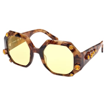 Sunglasses, Oversized, Octagon, Brown - Swarovski, 5634748