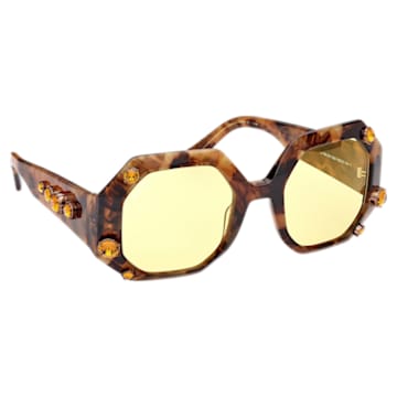 Sunglasses, Oversized, Octagon, Brown - Swarovski, 5634748