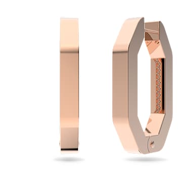 Kruhové náušnice Dextera, Osmihranný tvar, Střední, Bílá, Pokoveno v růžovozlatém odstínu - Swarovski, 5634991