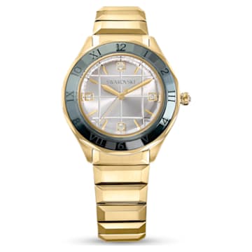 37mm watch, Swiss Made, Metal bracelet, Gold tone, Gold-tone finish - Swarovski, 5635450